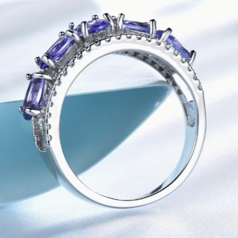 Tanzanite 925 Sterling Silver Ring Size 5 - Picture 5 of 5